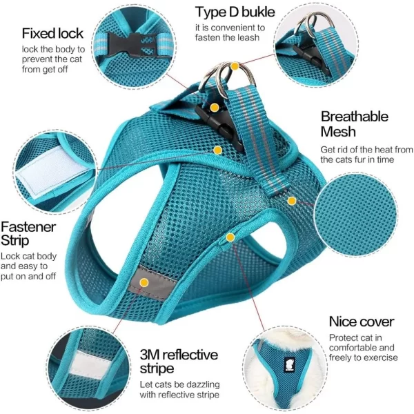 Lightweight Cat Harness and Leash Set Escape Proof Adjustable Comfortable Jacket Safe Outdoor Walking - Image 4