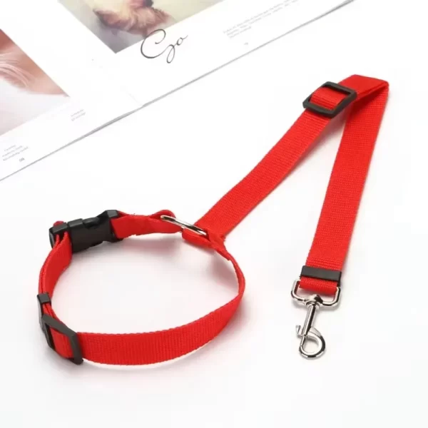 Solid Color Two-in-one Pet Car Seat Belt Nylon Lead Leash Backseat Safety Belt Adjustable Dog/Cat Harness Collar Pet Accessories - Image 10