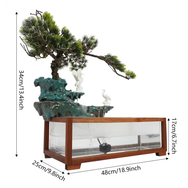 Fish Tank Flowing Ornament, Led Light Tabletop Fountain, Indoor Fountain with Fish Tank - Image 5