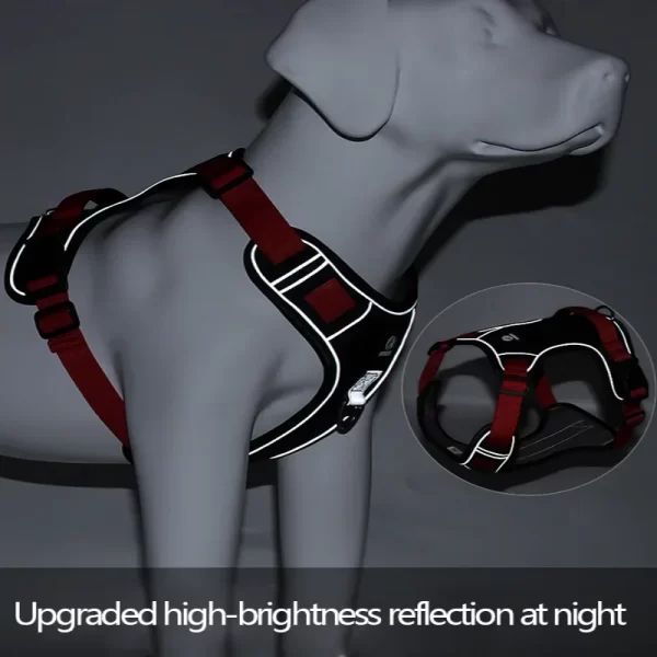 Dog Harness Reflective Medium/Large Dogs Tactical Vest Waterproof Oxford Cloth - Image 6