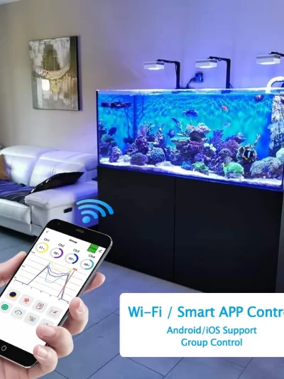 NEW PopBloom RL90 WiFi Led Aquarium Light Full Spectrum, Reef Light Aquarium Saltwater Coral Growing Marine Aquarium Tank Lamp