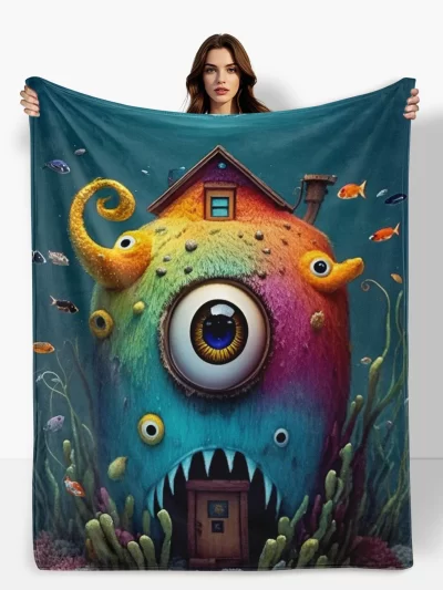 Colorful Underwater Fish Tank Blanket Featuring Seaweed Patterns For A Vibrant And Decorative Home Accent Piece