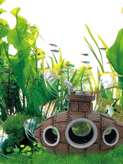 Aquarium Submarine Ornament Submarine Wreck Decoration Fish Tank Landscaping Decoration for Themed Aquarium Landscaping