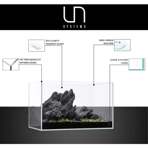 Ultra Clear Rimless Aquarium - Low Iron Glass Fish Tank with 45° Mitered Edges, 5mm-15mm Thick, Leveling Mat Included - Image 5