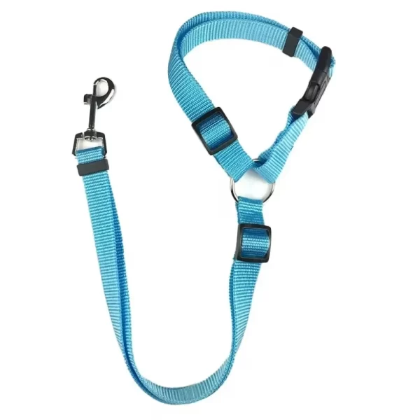 Solid Color Two-in-one Pet Car Seat Belt Nylon Lead Leash Backseat Safety Belt Adjustable Dog/Cat Harness Collar Pet Accessories - Image 9