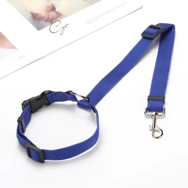 Solid Color Two-in-one Pet Car Seat Belt Nylon Lead Leash Backseat Safety Belt Adjustable Dog/Cat Harness Collar Pet Accessories - Image 8