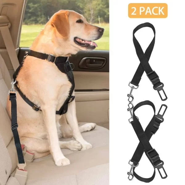2Pcs Pet Dog Seat Belt Leash Adjustable Dog Cat Safety Leads