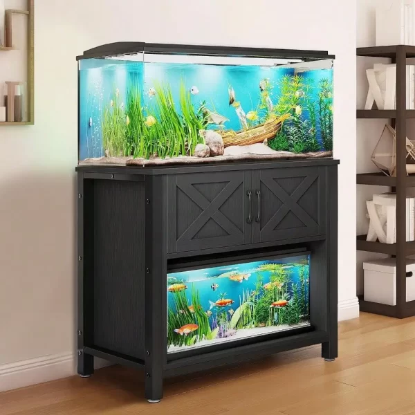 Metal Aquarium Stand Storage Cabinet for 40-50 Gallon Heavy Duty Fish Tank Stand